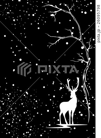 winter season vector background with white deer 26095798