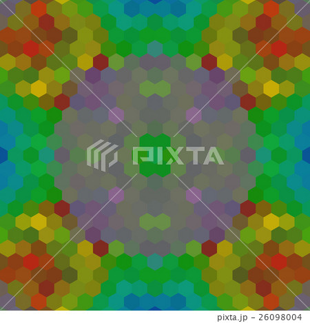 Kaleidoscopic low poly hexagon style vector mosaic 26098004
