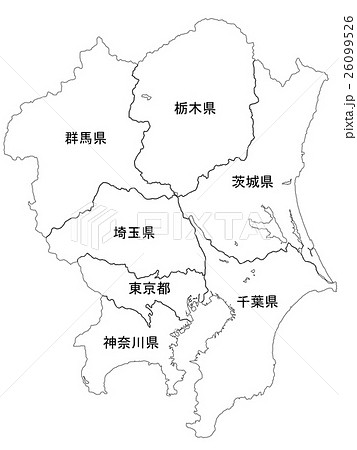 関東地方 地図のイラスト素材