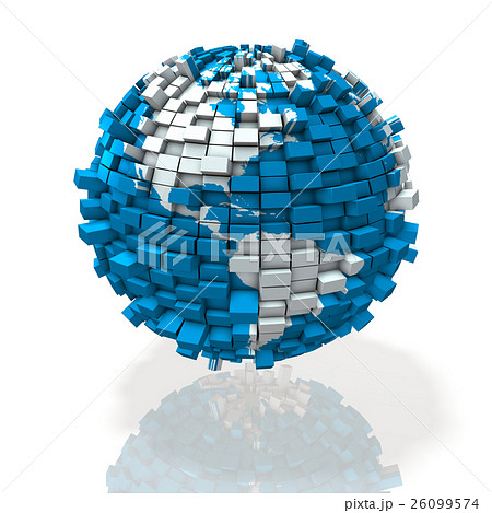 南北アメリカの閉塞感を表すアブストラクト3DCGイラスト 26099574