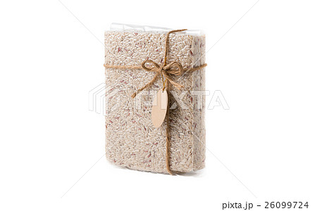 brown Jasmine rice plastic bag isolated 26099724