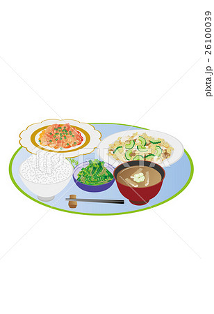 今日のご飯ゴーヤチャンプルーのイラスト素材