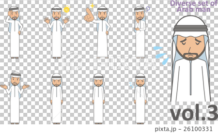 Arab men in ethnic costumes vol.3 (sets various facial expressions and poses) 26100331