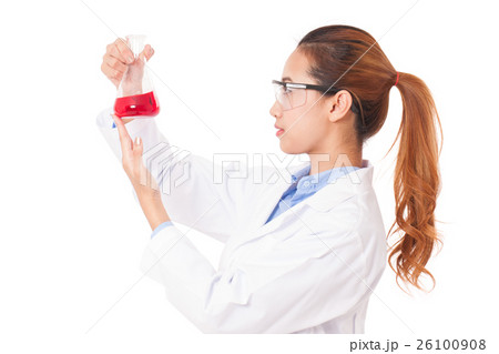 scientific researcher holding at a liquid solution scientific researcher holding at a liquid solution 26100908