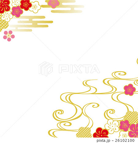梅の花 背景イラストのイラスト素材 26102100 Pixta