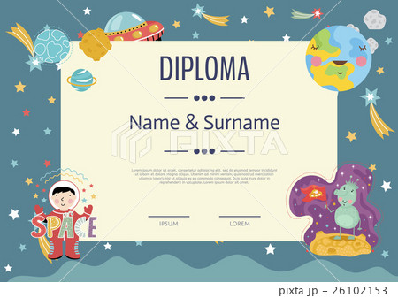 Diploma Cartoon Vector Template Diploma Cartoon Vector Template 26102153