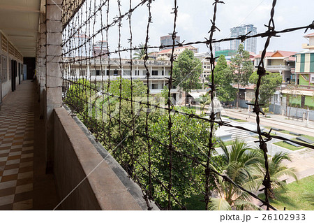 カンボジアのプノンペンにあるトゥール スレン虐殺犯罪博物館の写真素材