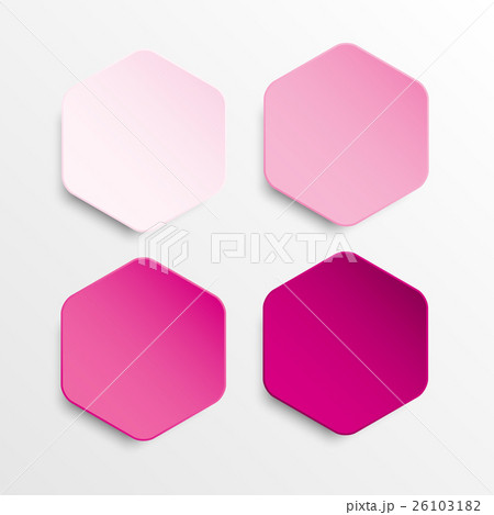 Paper Banner. Pink. Vector. Mockup. Hexagon. 26103182