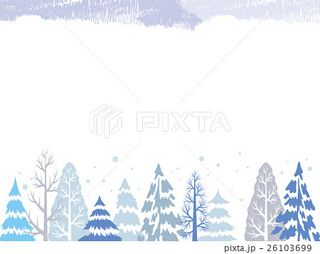 冬の景色イラスト Winter View Illustrationのイラスト素材