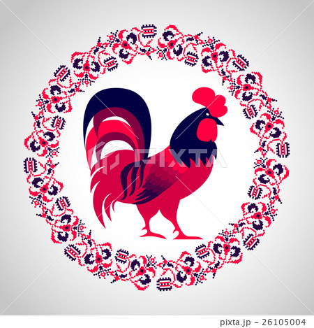 Red fire rooster as symbol of 2017  26105004