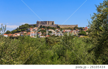 distant view on Chlemoutsi fortress and village distant view on Chlemoutsi fortress and village 26105434