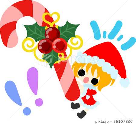 クリスマスと女の子の可愛いイラスト キャンディケイン のイラスト素材 26107830 Pixta
