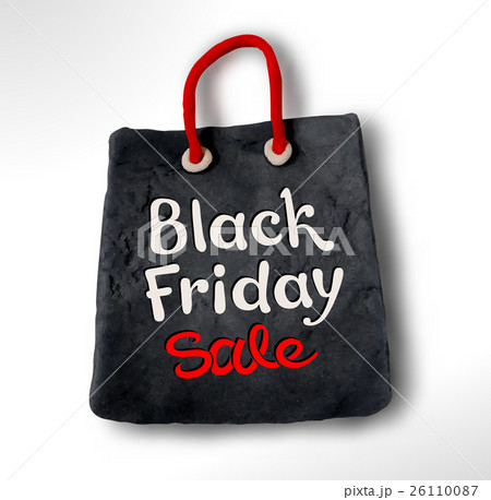 Black Friday lettering and shopping bag banner 26110087
