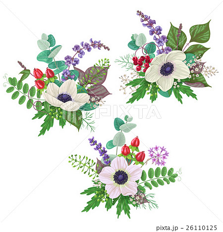 Bouquets of flowers set 26110125