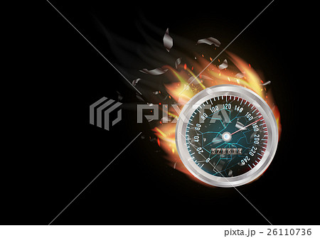 odometer with fire burning 26110736