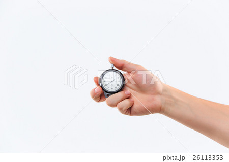hand holding a stopwatch 26113353