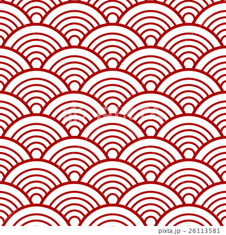White Red Traditional Wave Japanese Background 26113581