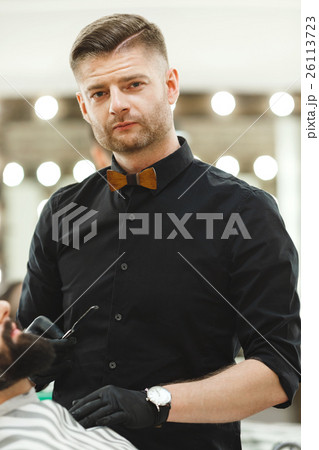 Barber making beard form for man Barber making beard form for man 26113723