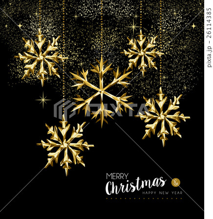 Christmas and New Year gold snowflake decoration 26114385