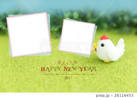 にわとりのお散歩年賀状 26116455