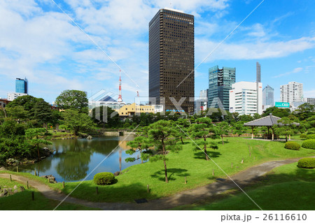 旧芝離宮恩師庭園と周囲の高層ビル群 旧芝離宮恩師庭園と周囲の高層ビル群 26116610