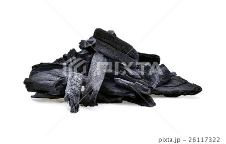 Natural wood and traditional charcoal on white Natural wood and traditional charcoal on white 26117322