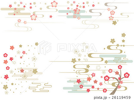 シンプルでポップな和柄の背景のイラスト素材