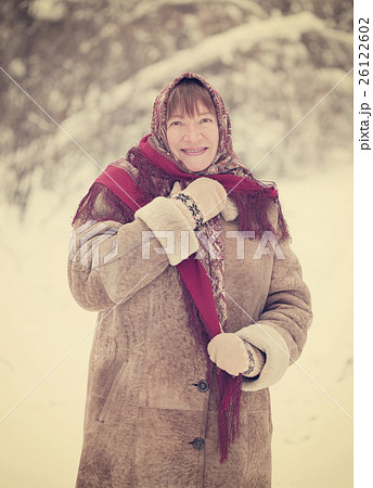 mature woman with kerchief 26122602