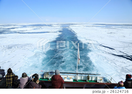 おーろら号より望むオホーツク海　流氷 26124716