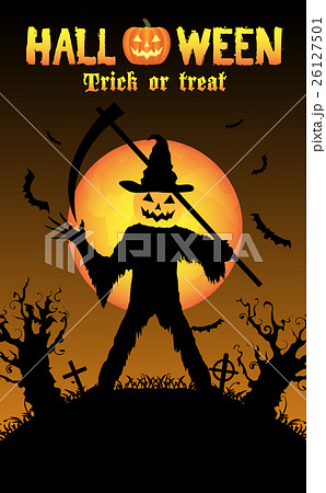 halloween pumpkin killer in a graveyard 26127501