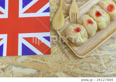 Bakery on plywood background Bakery on plywood background 26127889