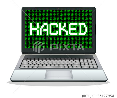 hacked laptop computer vector 26127958