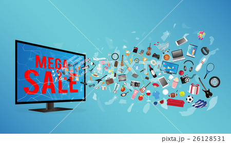 broken screen television with mega sale  26128531