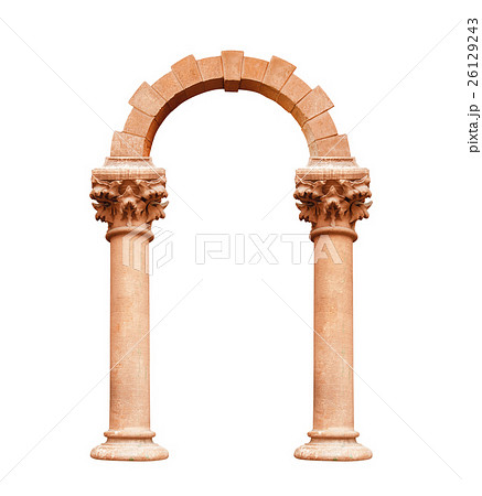 architectural Ancient arch isolated on white 26129243