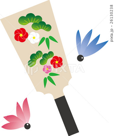 羽子板と羽根のイラスト素材