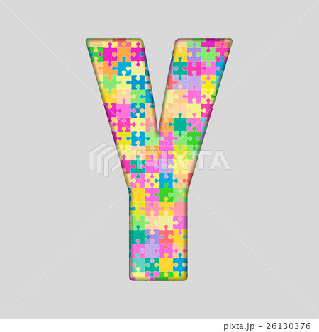 Puzzle Letter Alphabet - Y. Colored Puzzle Piece. Puzzle Letter Alphabet - Y. Colored Puzzle Piece. 26130376
