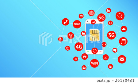 smartphone and 5G with apps icon floating smartphone and 5G with apps icon floating 26130431