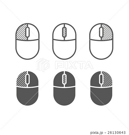 Computer Mouse Buttons Icon One Color Symbols のイラスト素材