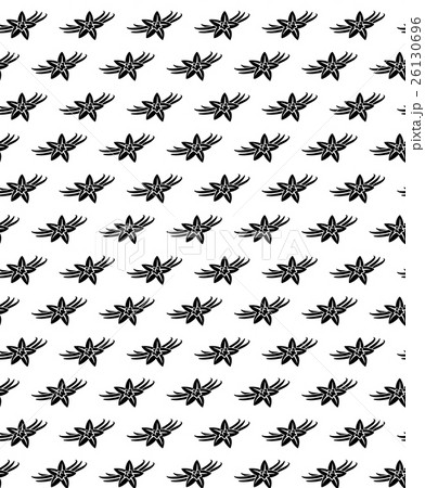 Vanilla flowers black seamless pattern. 26130696
