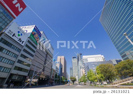 名古屋市中村区名駅都市風景　名駅通　下広井町　交差点 26131021
