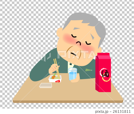 Senior drinking alcohol alone 26131811