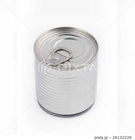 top view of metal can on white background top view of metal can on white background 26132226