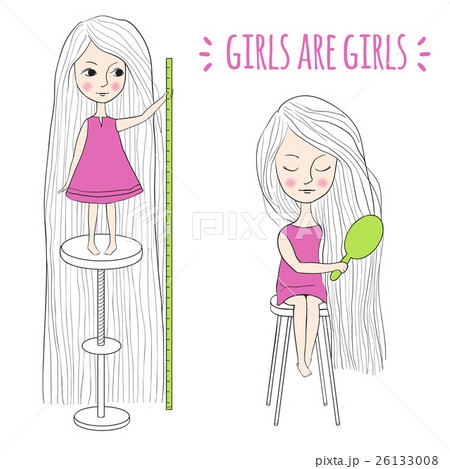 Cute girls with long hair 26133008