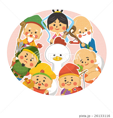 ニワトリと七福神【年賀状・シリーズ】 26133116