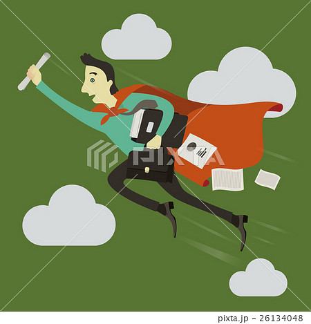 A businessman flying ahead. 26134048