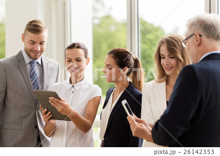 business people with tablet pc computers at office business people with tablet pc computers at office 26142353