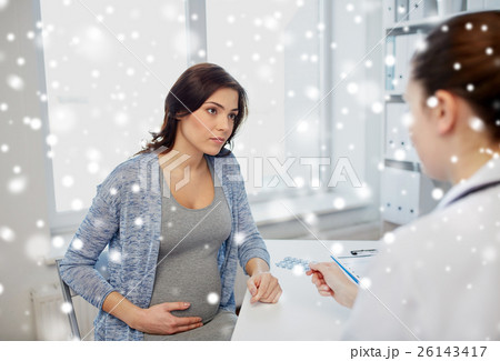 gynecologist doctor and pregnant woman at hospital gynecologist doctor and pregnant woman at hospital 26143417
