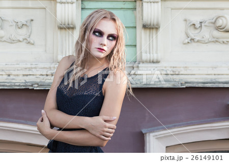 A fashion gothic style portrait of a beautiful 26149101