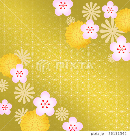 和柄 花模様のイラスト素材