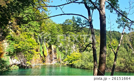 Picturesque waterfalls scenery in Plitvice Lakes 26151664
